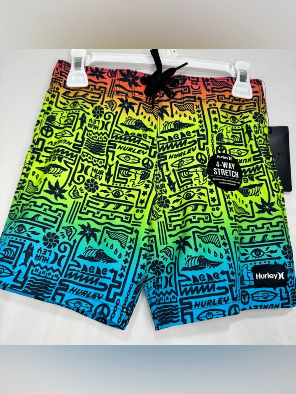 Boys Hurley Print Boardshorts Size 4